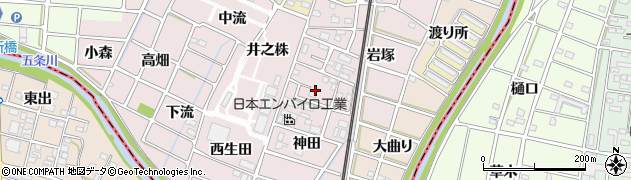 愛知県岩倉市大山寺町（神田）周辺の地図