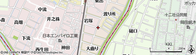 愛知県岩倉市曽野町（大曲り）周辺の地図