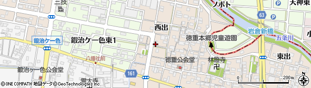 愛知県北名古屋市徳重（西出）周辺の地図