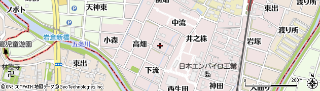 愛知県岩倉市大山寺町（下流）周辺の地図