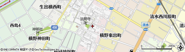 愛知県稲沢市横野町東郷周辺の地図
