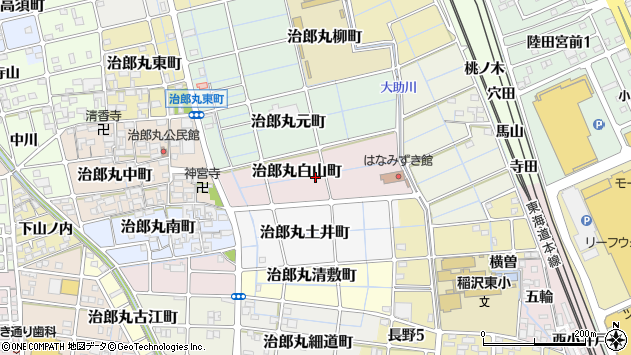 〒492-8123 愛知県稲沢市治郎丸白山町の地図