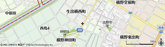 愛知県稲沢市横野町神田周辺の地図
