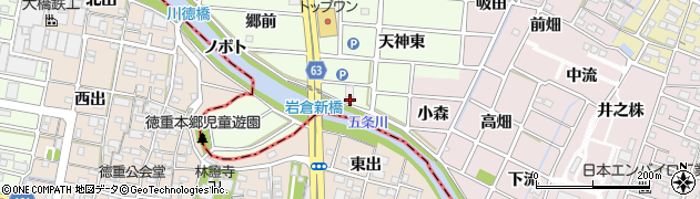 愛知県岩倉市川井町天神東96周辺の地図