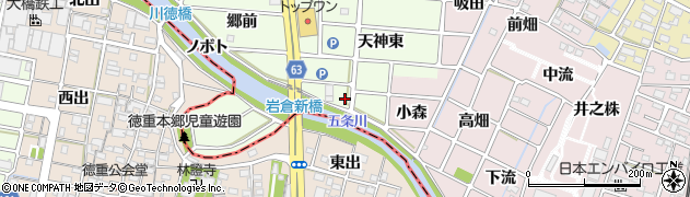 愛知県岩倉市川井町天神東周辺の地図