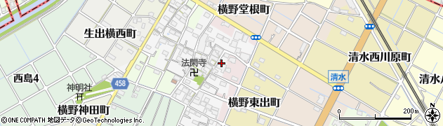 愛知県稲沢市横野町周辺の地図