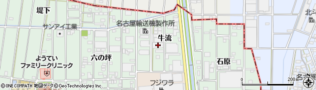 愛知県北名古屋市熊之庄牛流周辺の地図