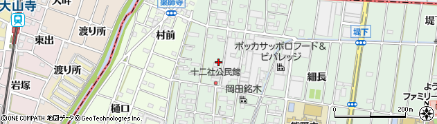 愛知県北名古屋市熊之庄（十二社）周辺の地図