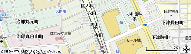 愛知県稲沢市陸田町（馬山）周辺の地図