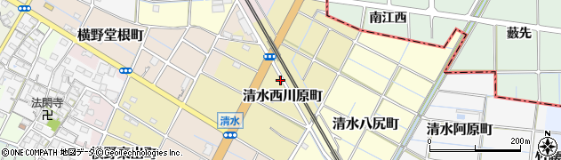 愛知県稲沢市清水西川原町77周辺の地図