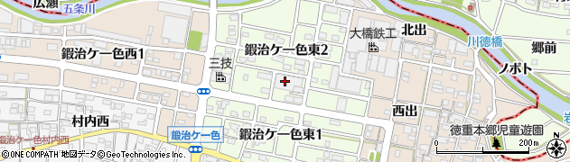 愛知県北名古屋市鍜治ケ一色東周辺の地図