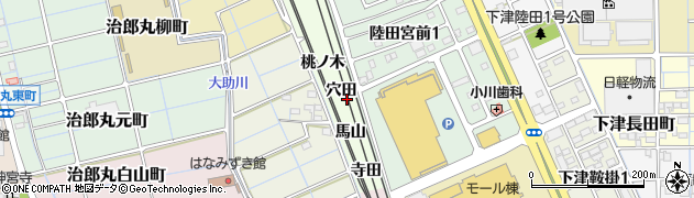愛知県稲沢市陸田町穴田周辺の地図