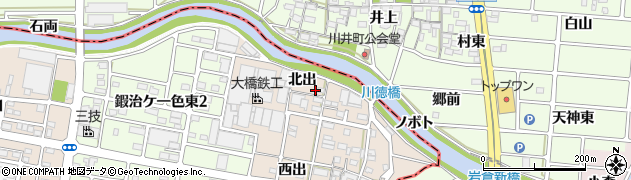 愛知県北名古屋市徳重（北出）周辺の地図