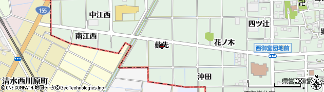 愛知県一宮市萩原町西御堂藪先周辺の地図