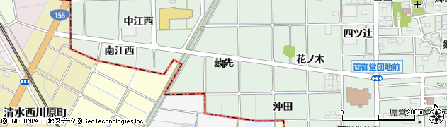 愛知県一宮市萩原町西御堂（藪先）周辺の地図