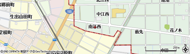 愛知県一宮市萩原町西御堂南江西周辺の地図