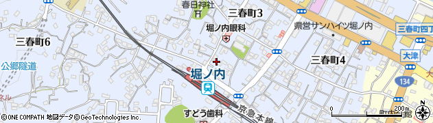 湘南信用金庫堀ノ内支店周辺の地図