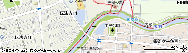愛知県北名古屋市鍜治ケ一色（乾中島）周辺の地図
