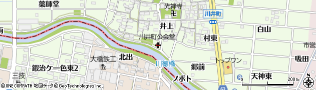 愛知県岩倉市川井町井上35周辺の地図