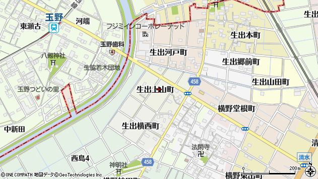 〒492-8307 愛知県稲沢市生出上山町の地図