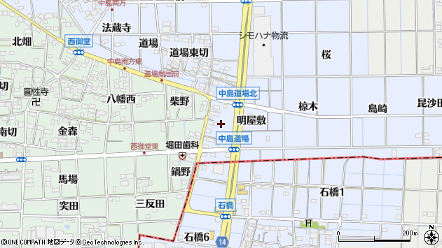 〒491-0364 愛知県一宮市萩原町中島の地図