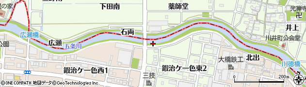 愛知県北名古屋市鍜治ケ一色（迎島）周辺の地図