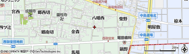 愛知県一宮市萩原町西御堂八幡西55周辺の地図