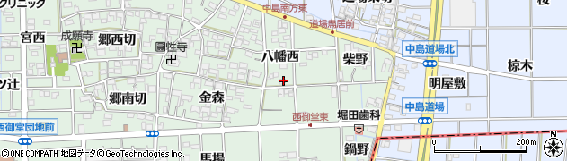 愛知県一宮市萩原町西御堂八幡西58周辺の地図
