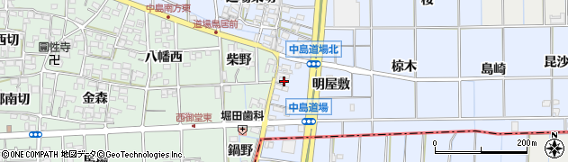 愛知県一宮市萩原町中島（西明屋敷）周辺の地図