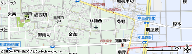 愛知県一宮市萩原町西御堂八幡西52周辺の地図