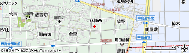 愛知県一宮市萩原町西御堂八幡西53周辺の地図