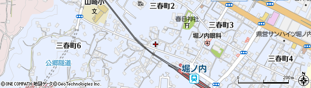神奈川県横須賀市三春町周辺の地図