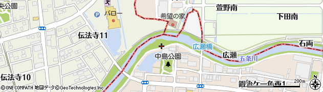 愛知県北名古屋市鍜治ケ一色北中島周辺の地図