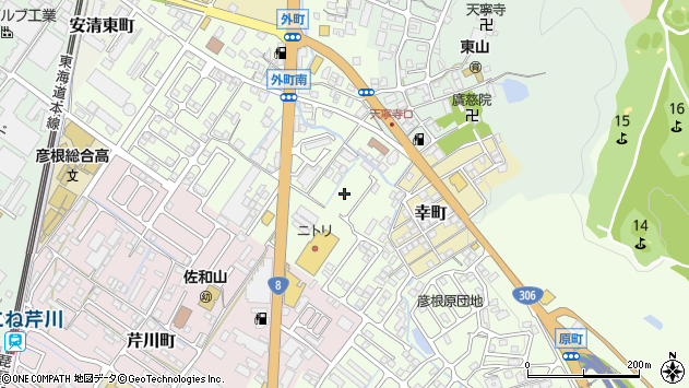 〒522-0009 滋賀県彦根市外町の地図
