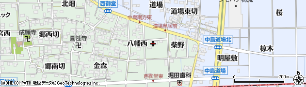 愛知県一宮市萩原町西御堂八幡西75周辺の地図
