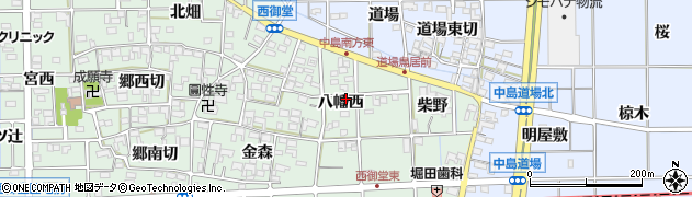 愛知県一宮市萩原町西御堂八幡西46周辺の地図