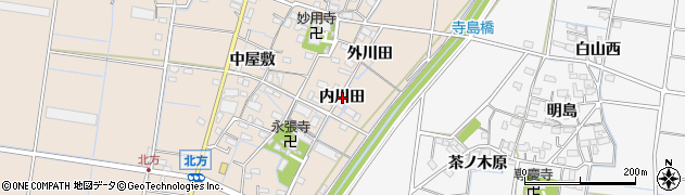 愛知県稲沢市祖父江町祖父江内川田周辺の地図