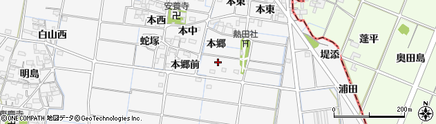 愛知県稲沢市祖父江町山崎本郷周辺の地図