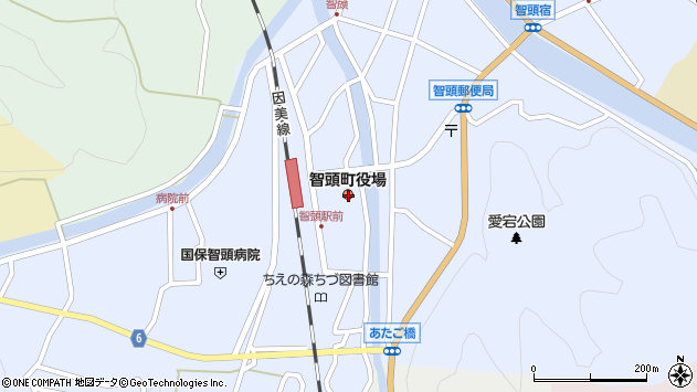 〒689-1400 鳥取県八頭郡智頭町（以下に掲載がない場合）の地図