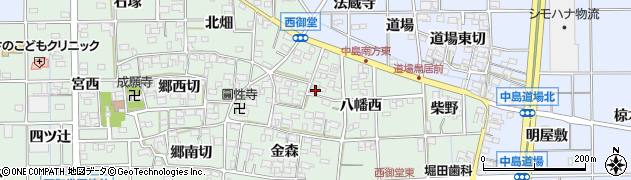 愛知県一宮市萩原町西御堂八幡西28周辺の地図
