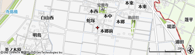 愛知県稲沢市祖父江町山崎（蛇塚イ）周辺の地図
