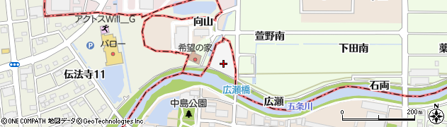 愛知県北名古屋市鍜治ケ一色中島周辺の地図