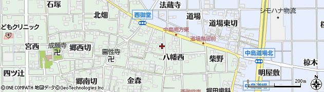 愛知県一宮市萩原町西御堂八幡西25周辺の地図
