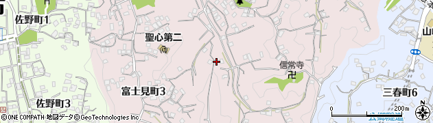 神奈川県横須賀市富士見町周辺の地図