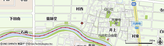 愛知県岩倉市川井町（村西）周辺の地図