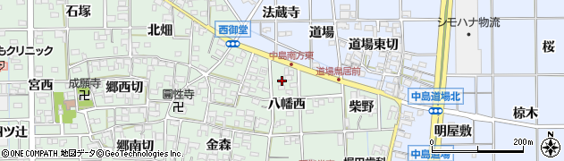 愛知県一宮市萩原町西御堂八幡西86周辺の地図