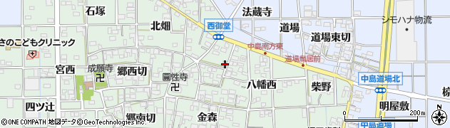 愛知県一宮市萩原町西御堂八幡西11周辺の地図