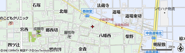 愛知県一宮市萩原町西御堂八幡西30周辺の地図