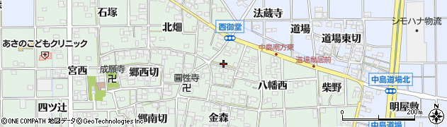 愛知県一宮市萩原町西御堂八幡西8周辺の地図