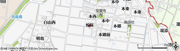 愛知県稲沢市祖父江町山崎蛇塚周辺の地図